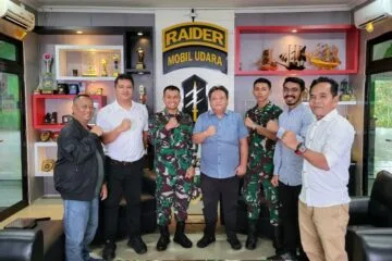 Ketua Umum Forki Kepri Audiensi dengan Danyon Infanteri 136/Tuah Sakti Mayor Inf Bayu Hanuranto Wicaksono